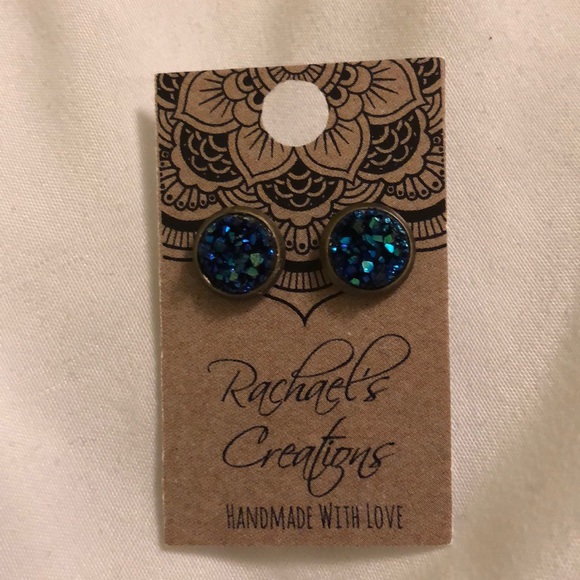 Shiny Blue Earrings - Picture 1 of 1